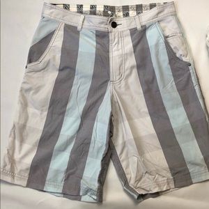 Men’s Lululemon white/blue & black plaid shorts